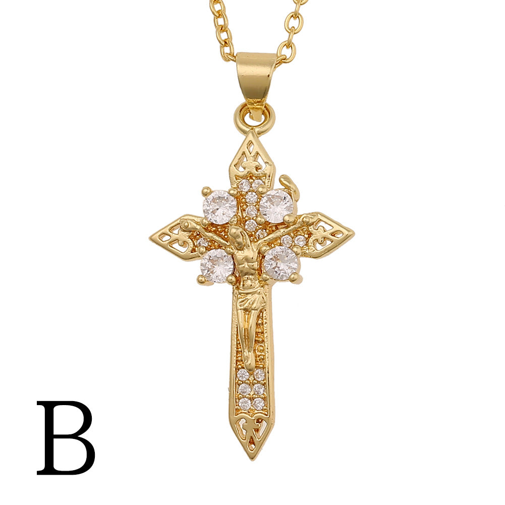 Jesus cross necklace package contents view