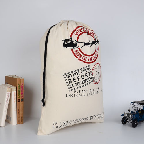 Christmas gift bag with festive holiday design for presenting gifts