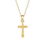 Faith-inspired gold cross pendant on intricately linked chain for special occasions
