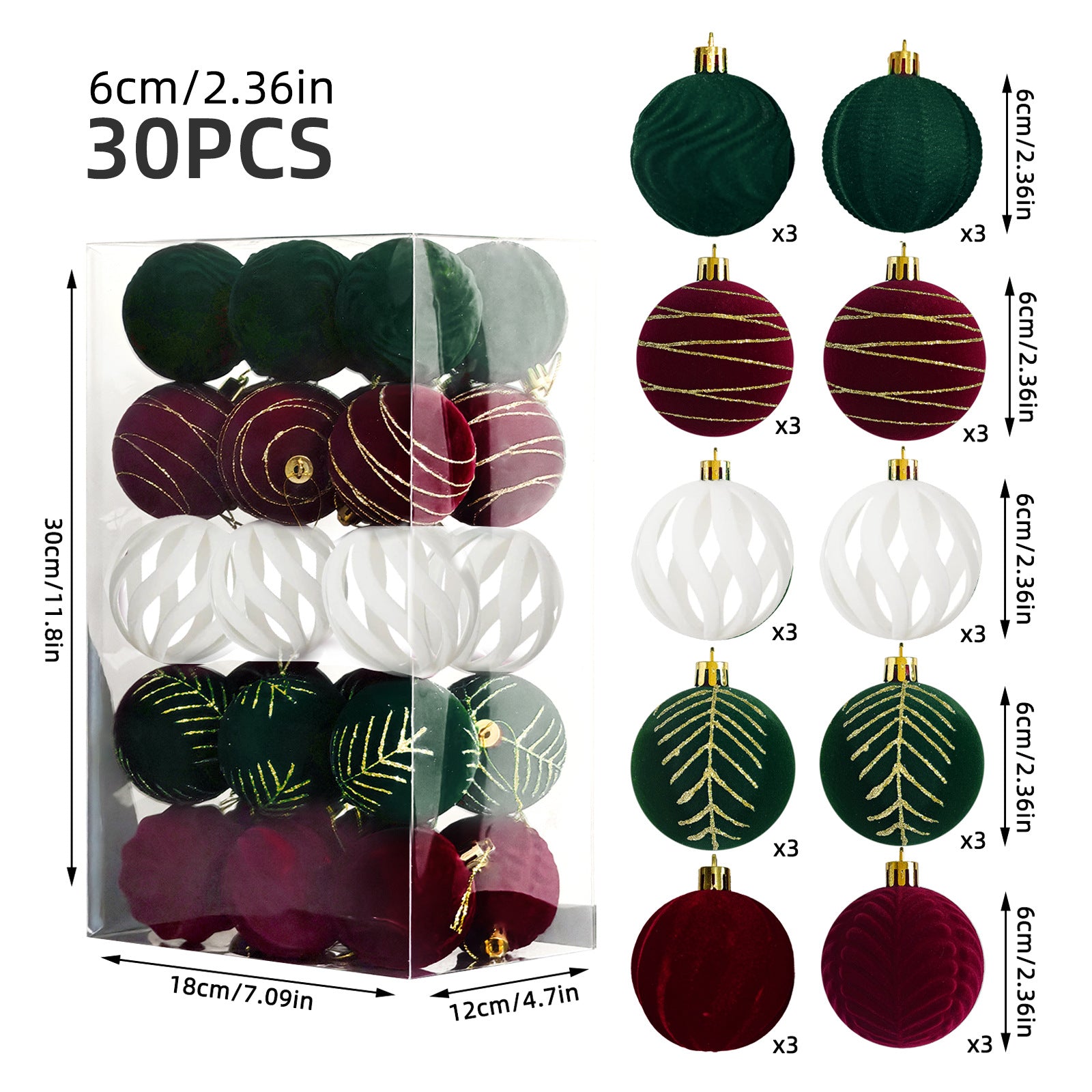 Festive Christmas ornament collection in champagne gold and white colors