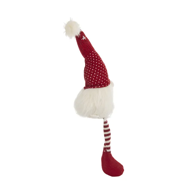 Two charming Christmas gnomes with distinctive beards in red and white color scheme