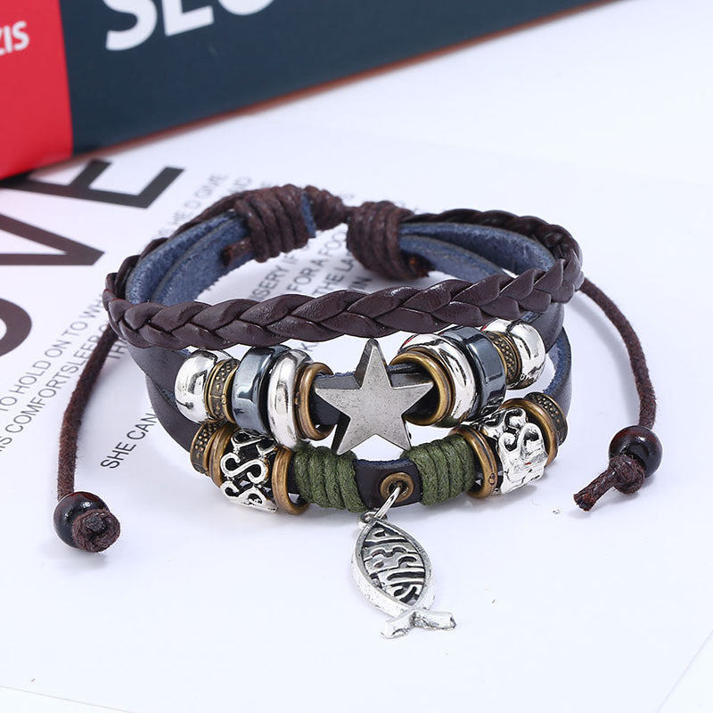 Faith bracelet with toggle clasp and drawstring detail