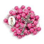 Acrylic religious necklace with Fatima design for faith and devotion