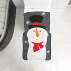 Festive Christmas toilet cover and bathroom curtain in cheerful holiday style