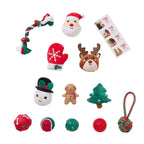 Close-up of advent calendar compartments with dog paw design