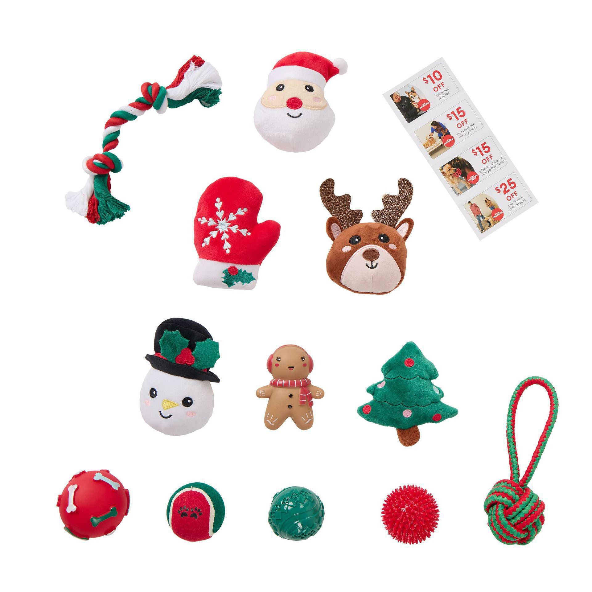 Close-up of advent calendar compartments with dog paw design