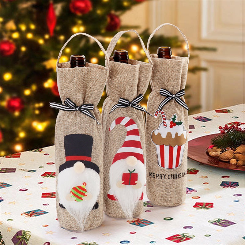 Variety of Christmas bottle covers showcasing different festive styles