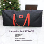 Black small Christmas storage bag with handles on clean surface