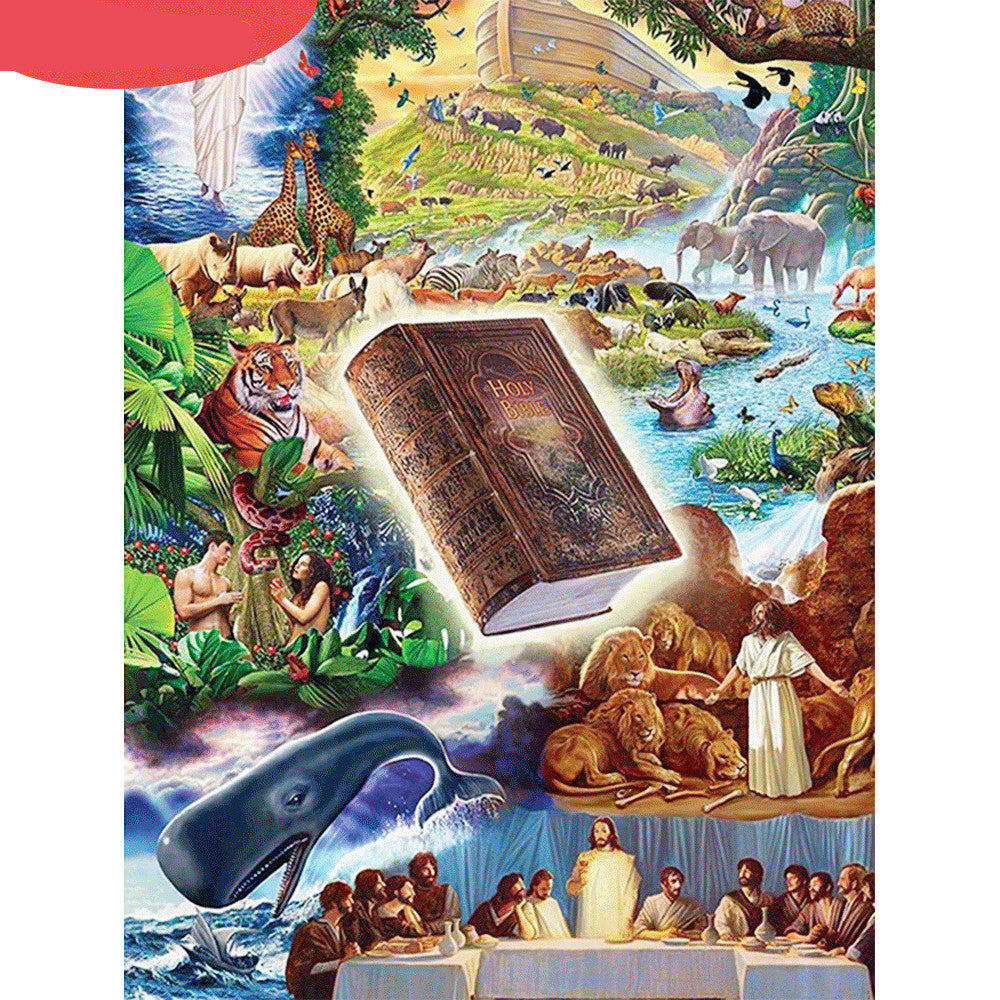 DIY 5D diamond painting of Jesus landscape - faith craft kit