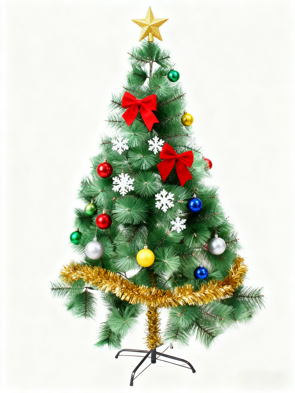 Green pine pencil Christmas tree standing 180cm tall with realistic PVC needles for holiday decorating