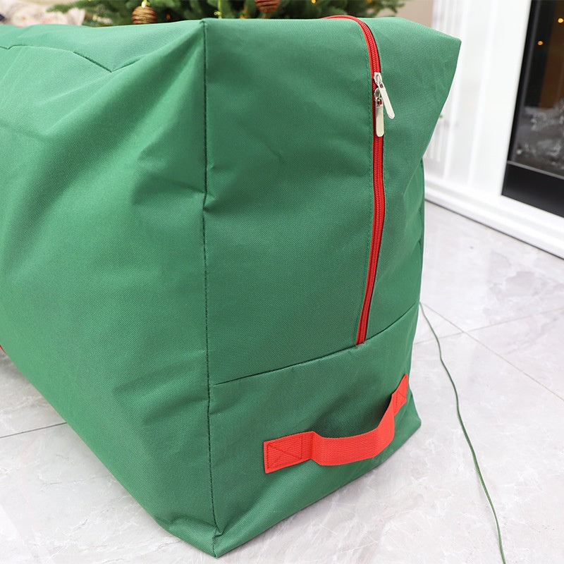 Large black storage bag standing upright with handles visible