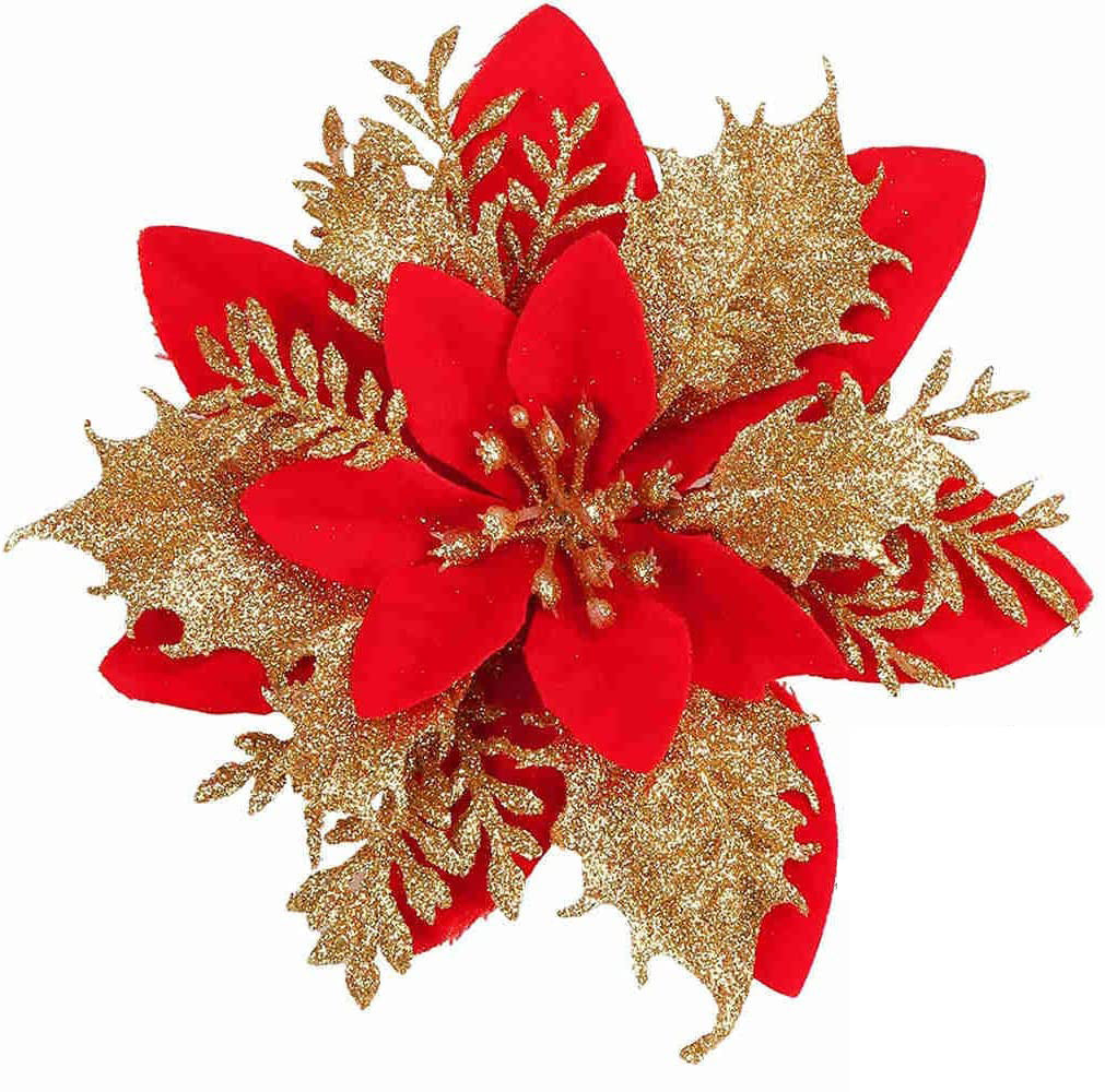 Set of double-layer Christmas flowers in multiple colors