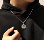 Jesus Christ pendant in polished silver finish with devotional styling