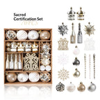 Green and white Christmas ornament featuring modern minimalist design