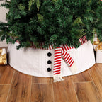 Festive white tree skirt for holiday home decoration