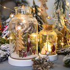 Nordic-style festive snow bottle for living room display