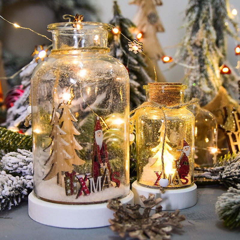 Nordic-style festive snow bottle for living room display
