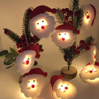 Battery-operated plush snowman LED string lights display