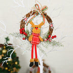 Christmas wreath with ornamental elements for door or window use