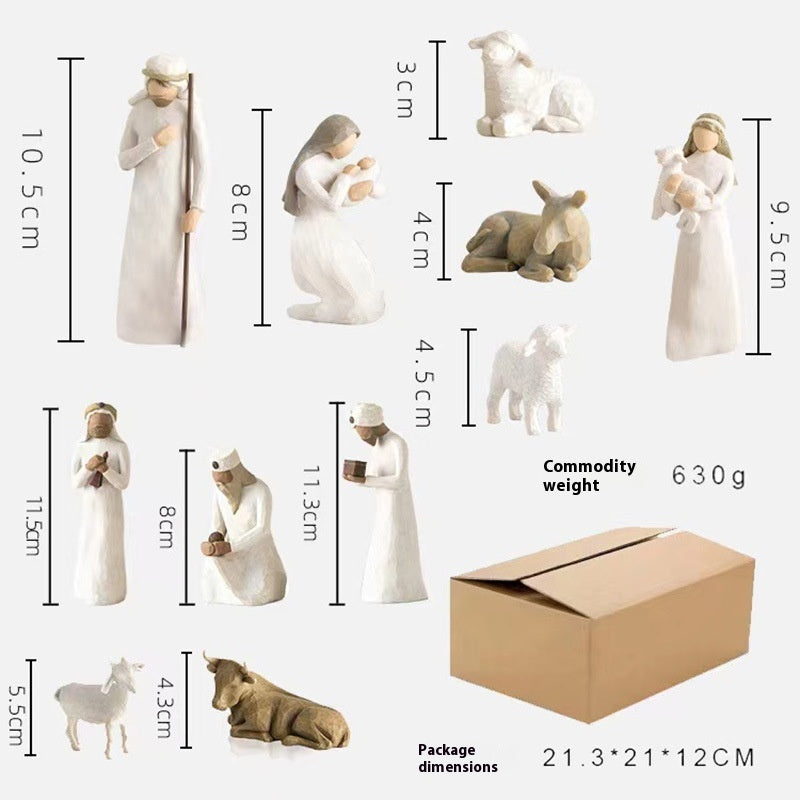 Set of six Jesus religious ornaments for sacred home decoration