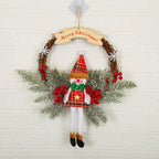 Festive Christmas wreath decoration for window display with holiday colors