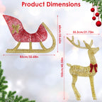 Festive reindeer and sleigh Christmas decoration glowing warmly