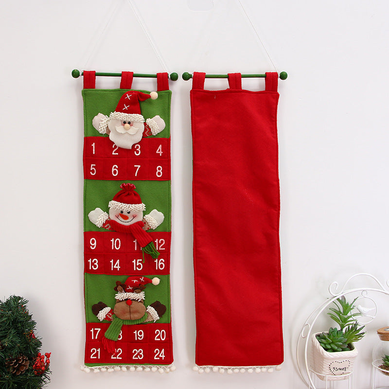 Non-woven fabric hanging bag for Advent calendar preparation in festive setting
