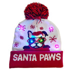 Set of Christmas hats with LED light up designs