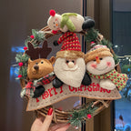 Rattan Christmas vine ring pendant arranged with holiday charm