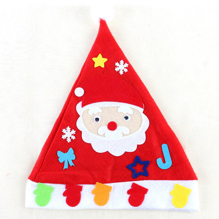 DIY Christmas hat materials ready for family craft time