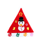 Christmas party decorations featuring red holiday hats