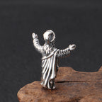 Vintage distressed Jesus pendant showcasing retro style craftsmanship