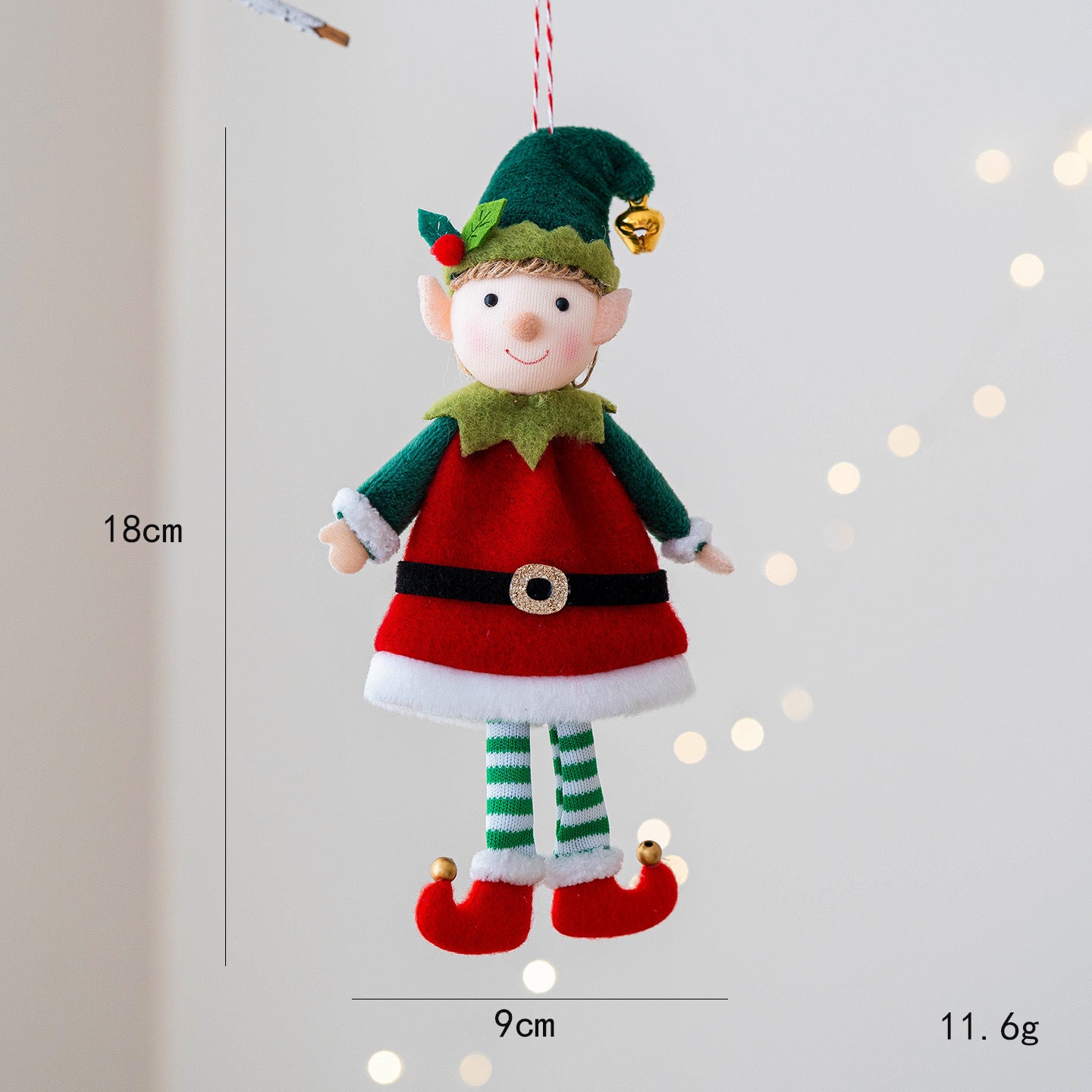 Boy and girl elf doll pendant Christmas ornament for tree decor