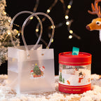 Christmas holiday gift box in festive red and green colors