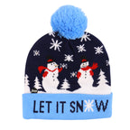 Cozy knitted Christmas hat with twinkling lights