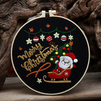 Round Christmas pendant design on display with festive holiday background