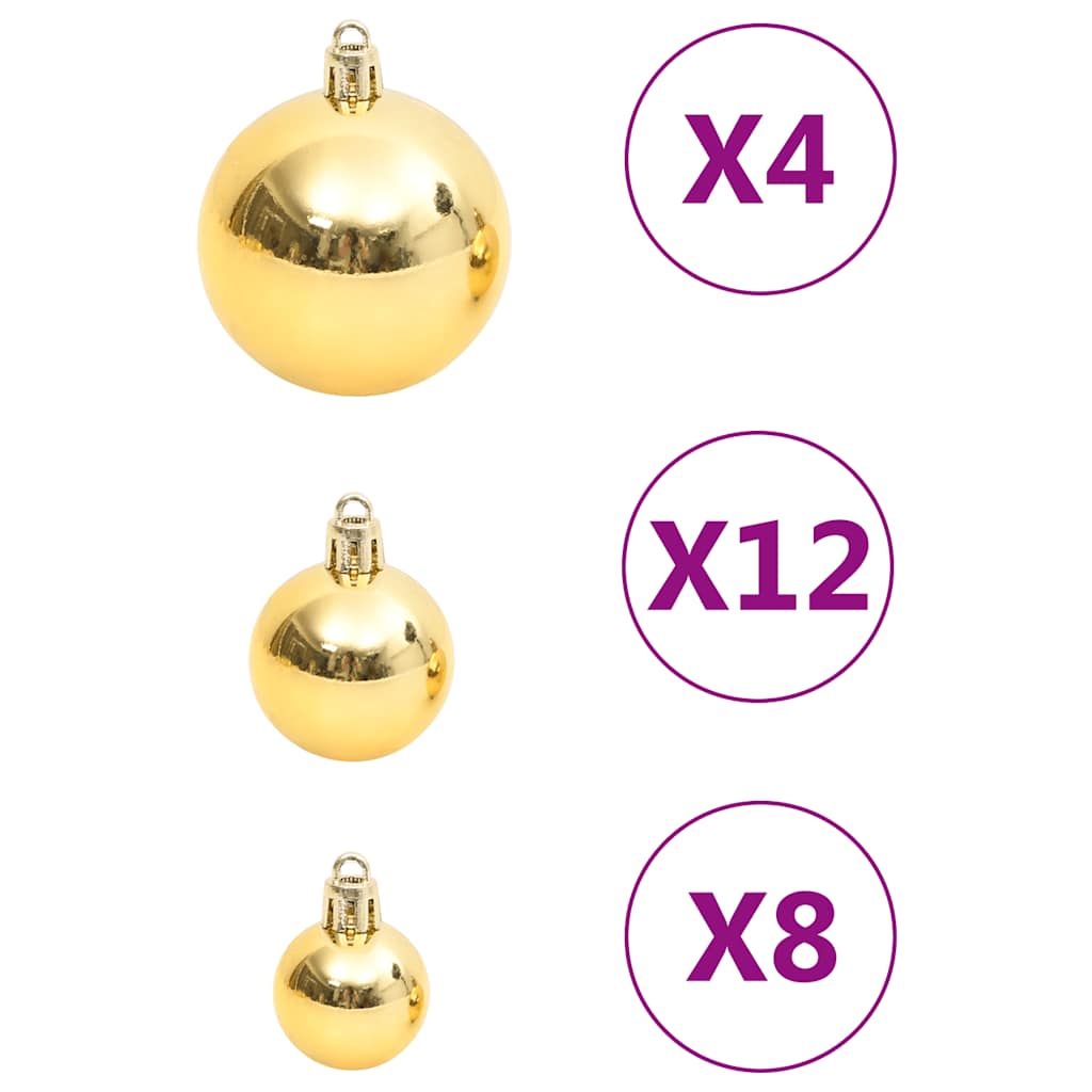 Golden holiday ornament set for trees and home