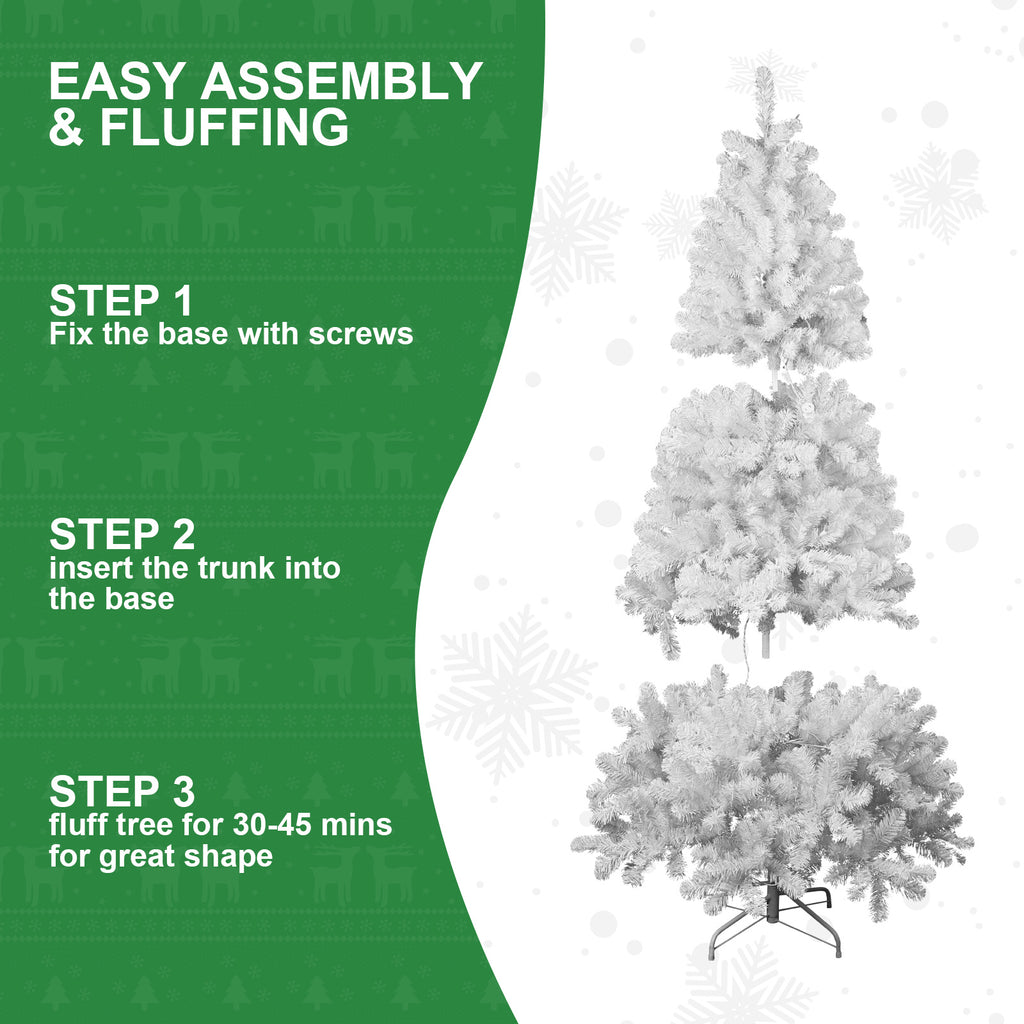 Side angle view of assembled PVC Christmas Tree