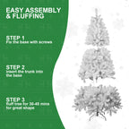Side angle view of assembled PVC Christmas Tree