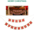 Rustic Christmas burlap flag set with warm brown tones for seasonal home decor