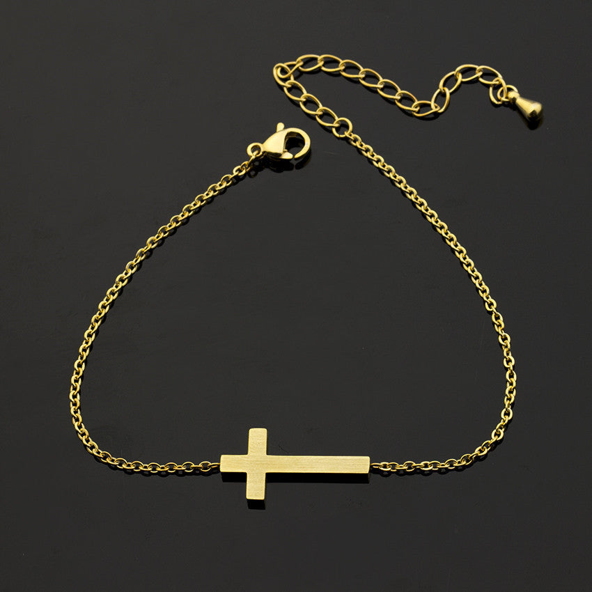 Jesus Christ Cross Bracelet Silver Gold Secondary image