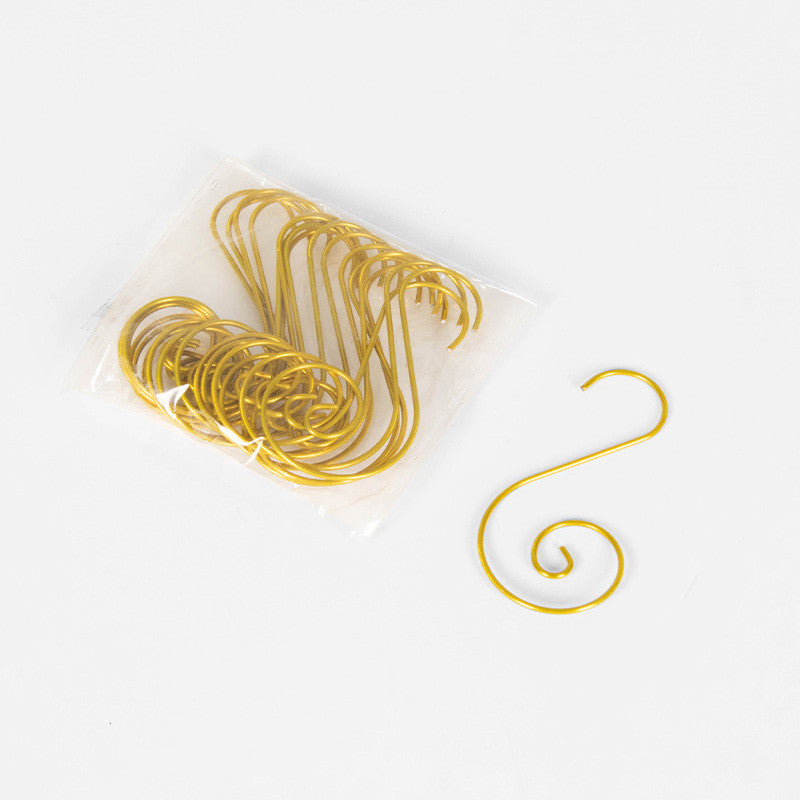 Green ornament hooks for holiday tree decorations