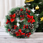 Large garland with big knots and white fruits for holiday display