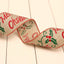 Festive red and green polka dot linen webbing ribbon for Christmas home decor
