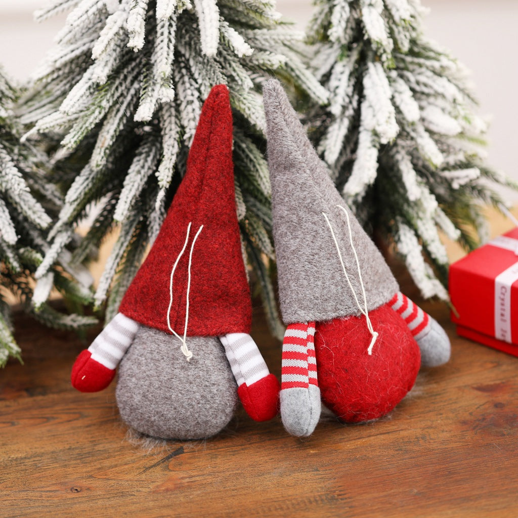 Christmas doll fabric pendant in festive red design for holiday decor