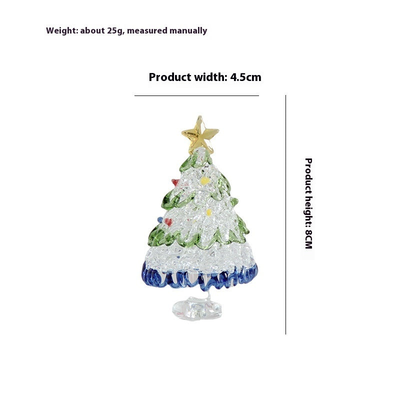 Pink jade brushed Christmas tree glass ornament