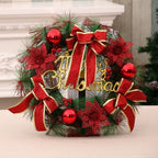 Festive Christmas ornament garland featuring gold ornament clusters