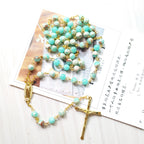 Adjustable round bead chain necklace in classic faith style