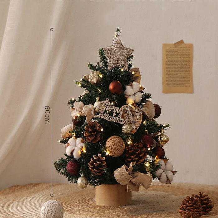 Compact 40cm PE Christmas tree with lights ideal for tabletops and mantles