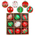 Holiday decorating scene with Christmas ball ornaments